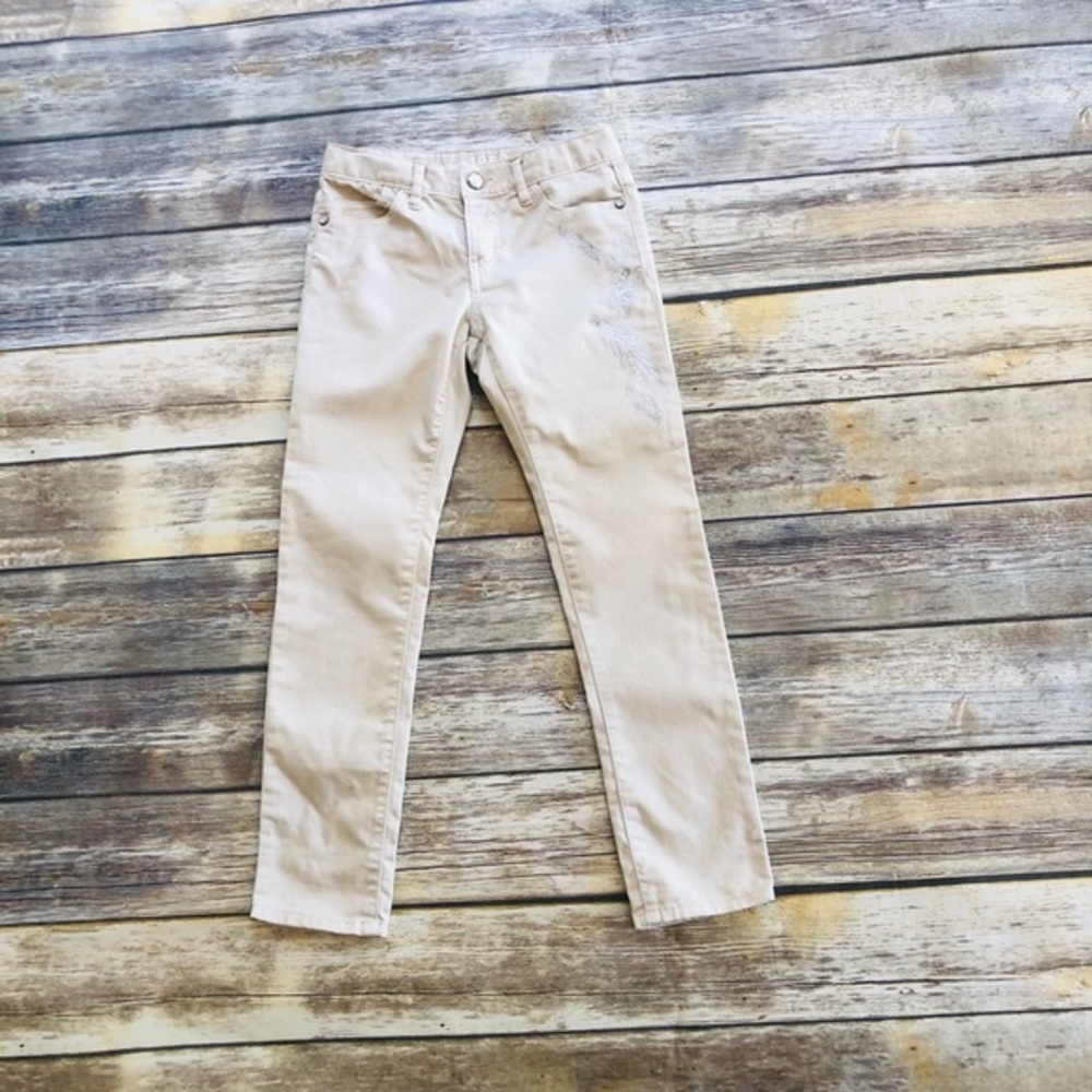 GapKids tan pants w/ silver design! Size 7